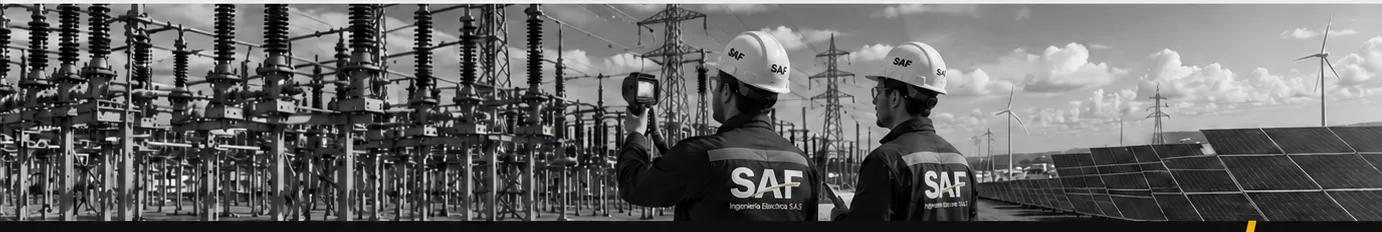 Ingenieros SAF inspeccionando una subestación con termografía